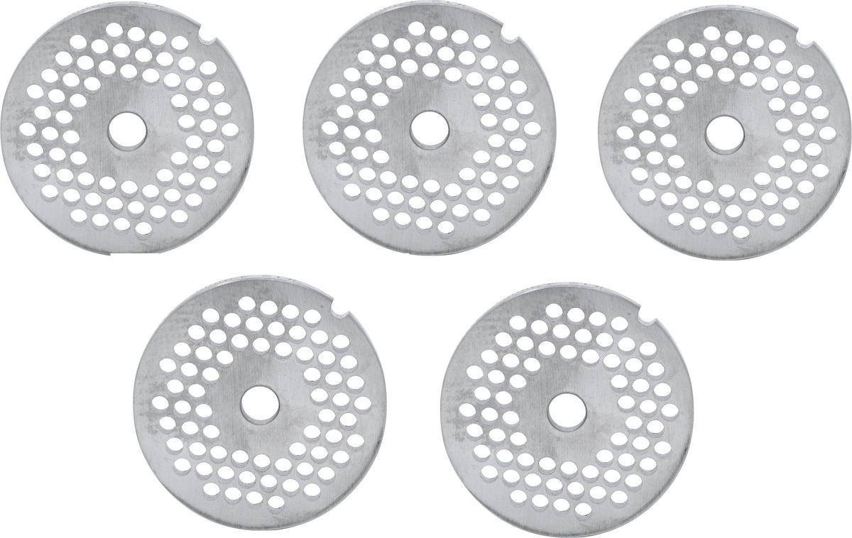 Omcan - #12 (4.8 mm) Hubless European-Style Stainless Steel Meat Grinder Plate, Pack of 4 - 11214