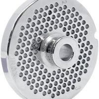 Omcan - #12 (6 mm) European-Style Stainless Steel Meat Grinder Plate with Hub, Pack of 4 - 11194