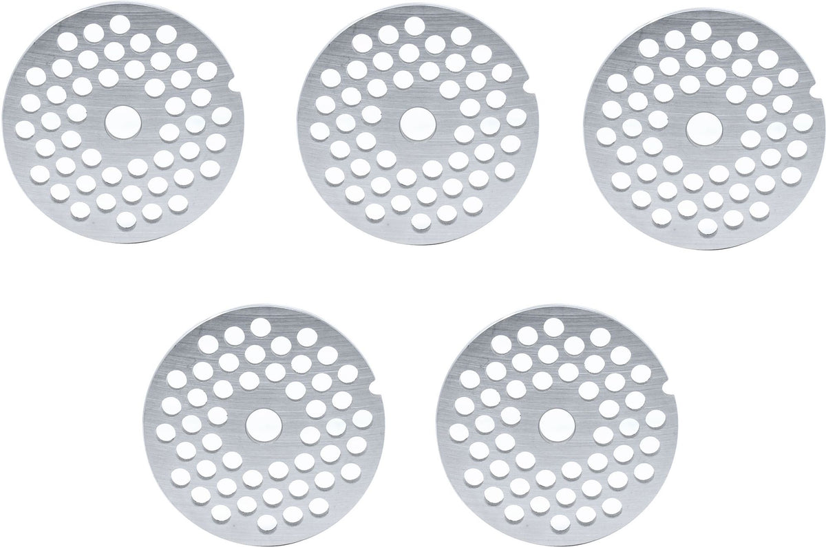 Omcan - #12 (6 mm) Hubless European-Style Stainless Steel Meat Grinder Plate, Pack of 4 - 11215