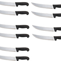 Omcan - 12” Butcher Steak Knife with Black Polypropylene Handle, Pack of 10 - 12250