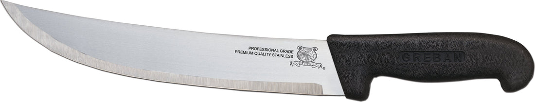 Omcan - 12” Butcher Steak Knife with Black Polypropylene Handle, Pack of 5 - 12250