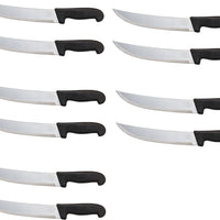Omcan - 12” Butcher Steak Knife with Black Polypropylene Handle, Pack of 5 - 12250