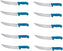 Omcan - 12” Butcher Steak Knife with Blue Polypropylene Handle, Pack of 5 - 12268