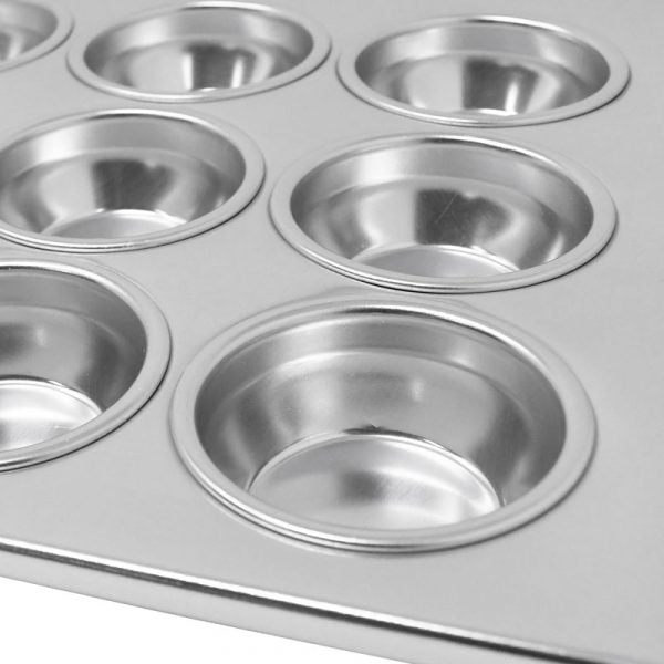 Omcan - 12 Cup Aluminium Muffin Pan, Pack of 4 - 80628