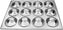 Omcan - 12 Cup Aluminium Muffin Pan, Pack of 4 - 80628