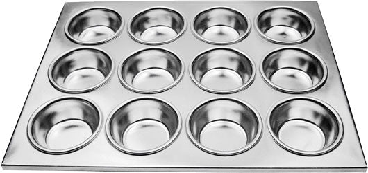 Omcan - 12 Cup Aluminium Muffin Pan, Pack of 5 - 80628