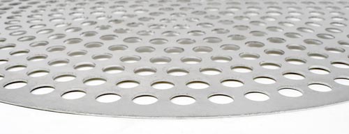 Omcan - 12" Disk Aluminium Perforated Pizza Pan, Pack of 20 - 46743
