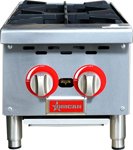 Omcan - 12" Gas Hotplate with 2 Burners Natural Gas with Propane - 47379