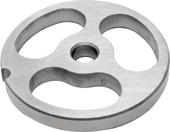 Omcan - #12 Kidney Plate 3 Holes, One Notch, Without Hub for Meat Grinder, Pack of 10 - 47757
