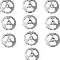 Omcan - #12 Kidney Plate 3 Holes, One Notch, Without Hub for Meat Grinder, Pack of 10 - 47757