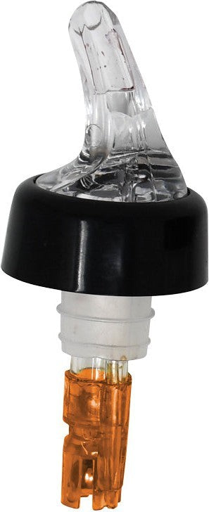 Omcan - 1/2 Oz Clear Spout With Orange Tail Measured Liquor Pourer with Collar, Pack of 5 - 80877