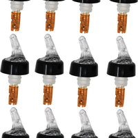 Omcan - 1/2 Oz Clear Spout With Orange Tail Measured Liquor Pourer with Collar, Pack of 5 - 80877