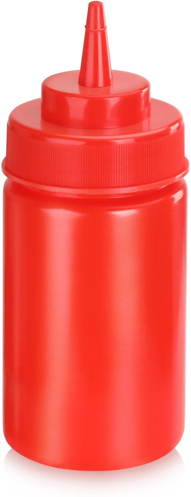 Omcan - 12 Oz Red BPA Free Condiment Squeeze Bottle, Pack of 40 - 48104