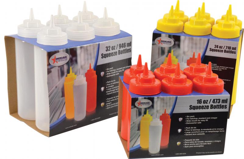 Omcan - 12 Oz Yellow BPA Free Condiment Squeeze Bottle, Pack of 40 - 48105