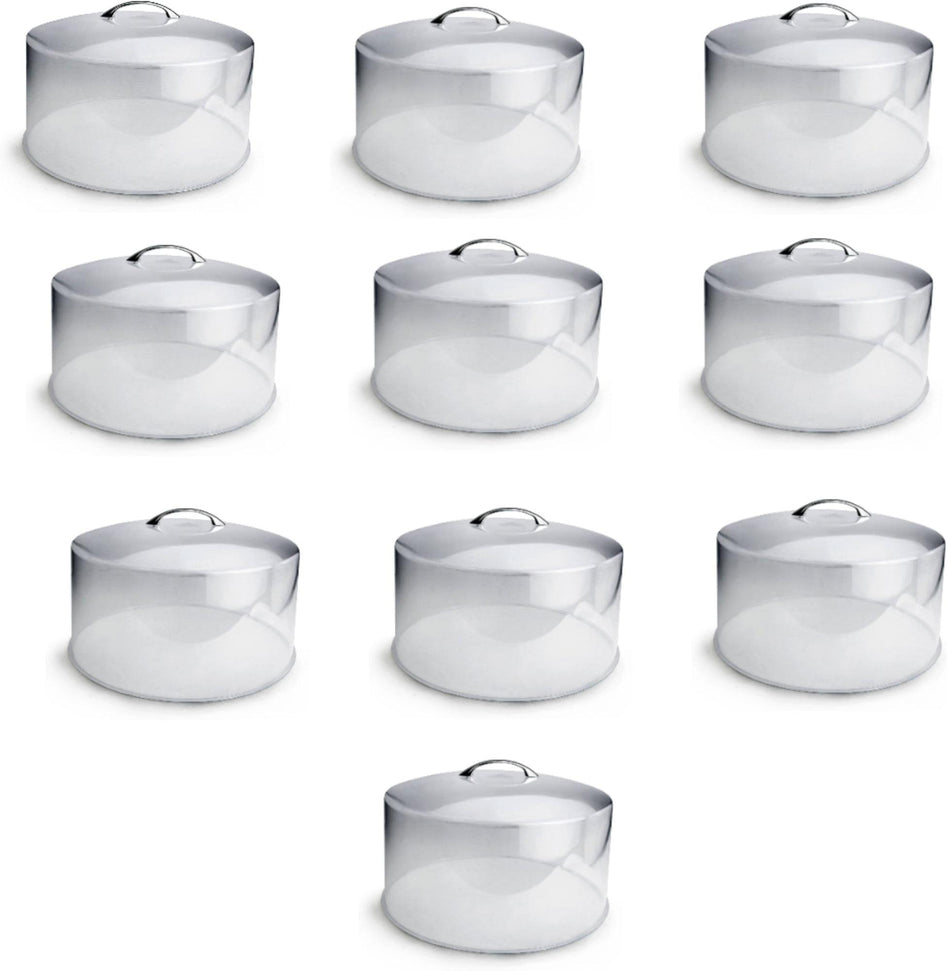 Omcan - 12" Plastic Cake Cover With Chrome Plated Handle, Pack of 10 - 80876