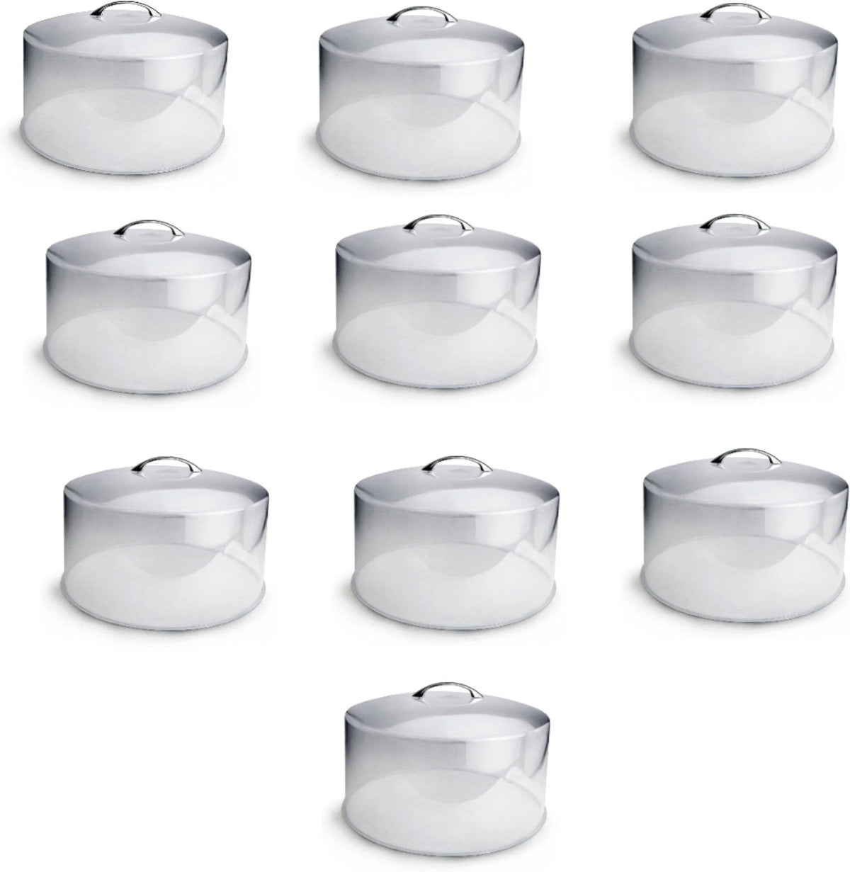 Omcan - 12" Plastic Cake Cover With Chrome Plated Handle, Pack of 10 - 80876