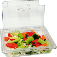 Omcan - 1/2 Polycarbonate Clear Flip Lid with Gap, Pack of 5 - 43639
