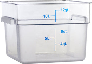 Omcan - 12 QT Clear Square Food Storage Container, 10/cs - 80167