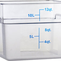 Omcan - 12 QT Clear Square Food Storage Container, Pack of 10 - 80167
