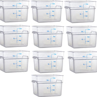 Omcan - 12 QT Clear Square Food Storage Container, Pack of 10 - 80167