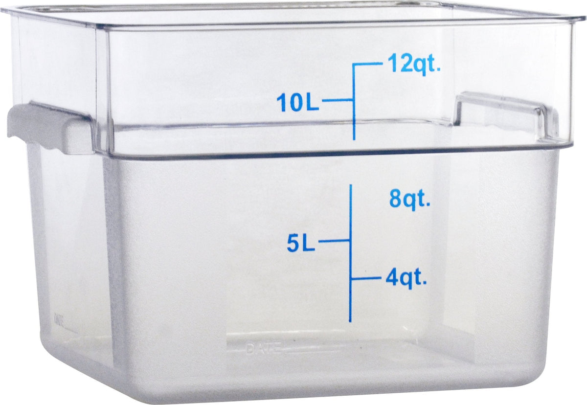 Omcan - 12 QT Clear Square Food Storage Container, Pack of 5 - 80167