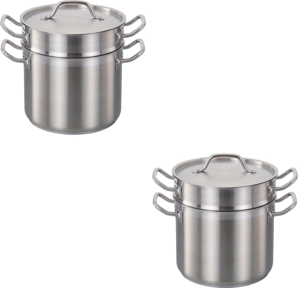 Omcan - 12 QT Double Boiler 3 Piece Pack, Pack of 2 - 80246