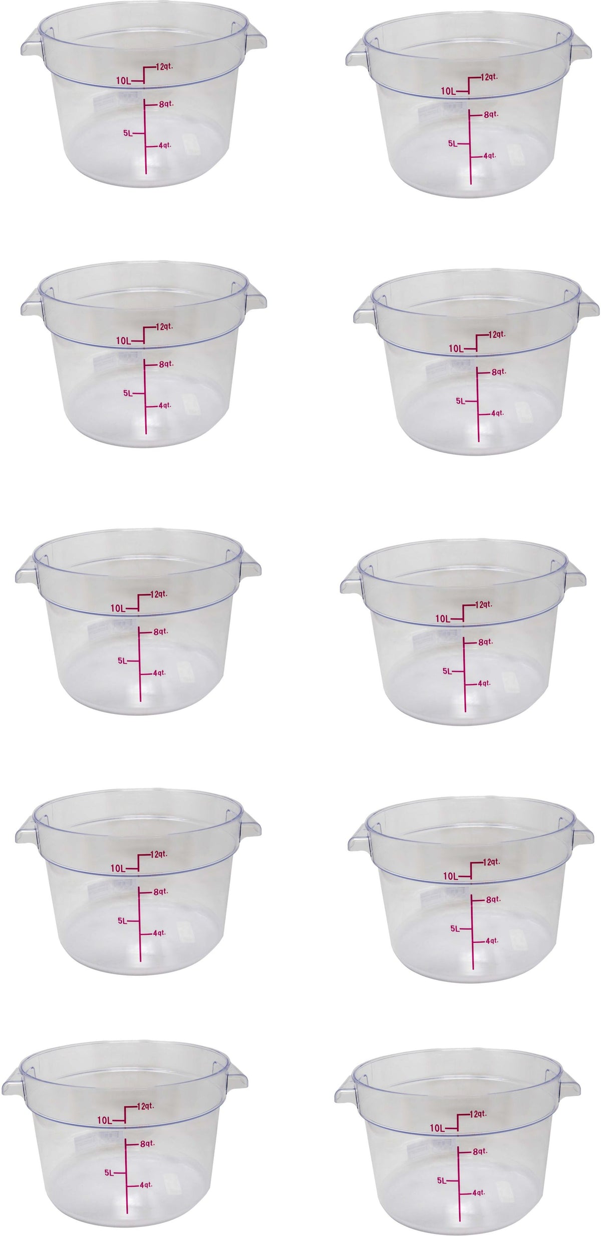 Omcan - 12 QT Polycarbonate Round Food Storage Container, Pack of 4 - 80178
