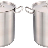 Omcan - 12 QT Stainless Steel Stock Pot with Cover, Pack of 2 - 80438