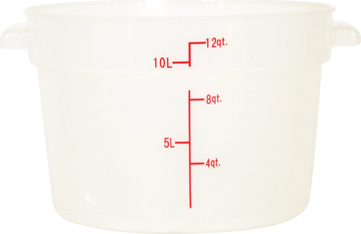 Omcan - 12 QT Translucent Polypropylene Round Food Storage Container, Pack of 10 - 80233