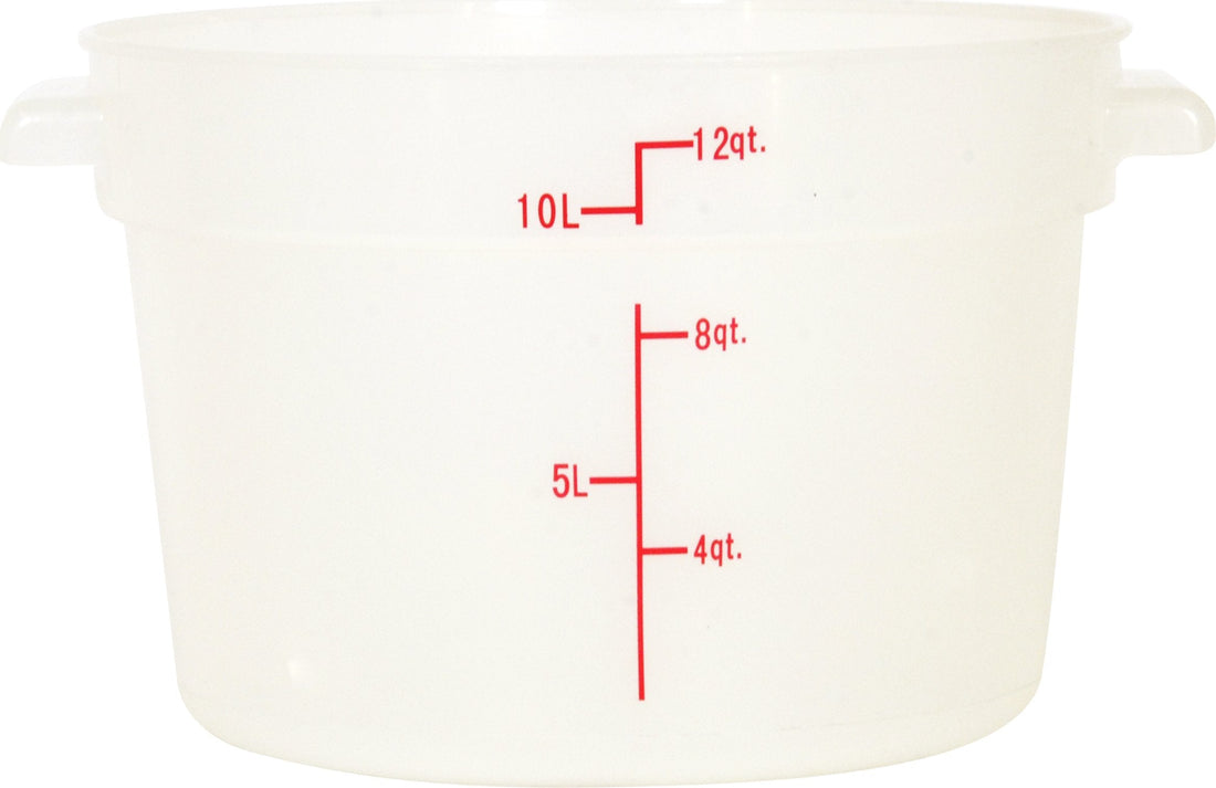 Omcan - 12 QT Translucent Polypropylene Round Food Storage Container, Pack of 15 - 80233