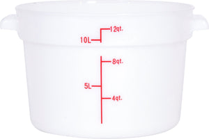 Omcan - 12 QT White Polypropylene Round Food Storage Container, 15/cs - 80234