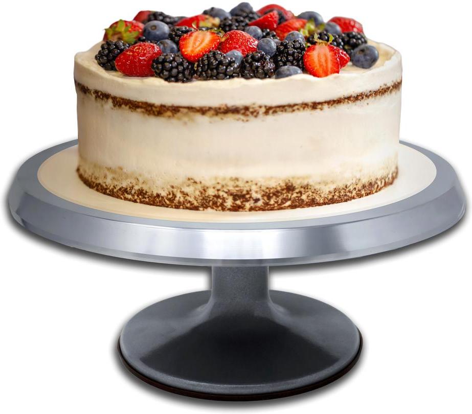Omcan - 12″ Revolving Cake Non-Slip Base Turntable/Stand, Pack of 3 - 48175