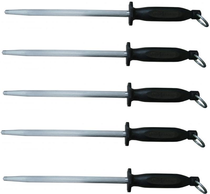 Omcan - 12" Round Sharpening Steel, Pack of 5 - 13904