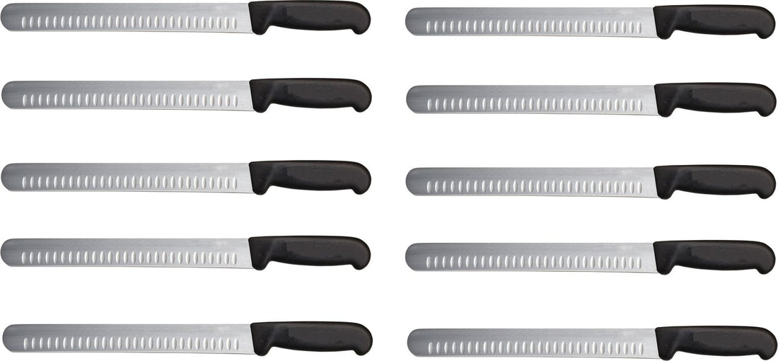 Omcan - 12” Slicer Knife with Straight G-Edge Blade, Pack of 10 - 12713