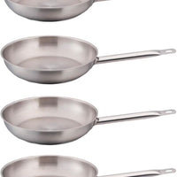 Omcan - 12” Stainless Steel Fry Pan with Helper Handle, Pack of 4 - 80449