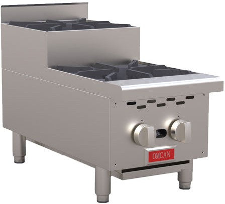 Omcan - 12″ Step Up Stainless Steel Hot Plate with 2 Burners - 47382