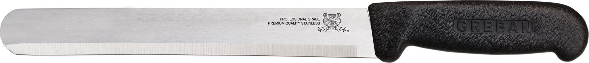Omcan - 12” Straight Slicer Knife with Black Polypropylene Handle, 10/cs - 12524