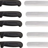 Omcan - 12” Straight Slicer Knife with Black Polypropylene Handle, Pack of 10 - 12524