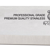 Omcan - 12” Straight Slicer Knife with Green Polypropylene Handle, Pack of 10 - 12547