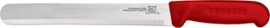 Omcan - 12” Straight Slicer Knife with Red Polypropylene Handle, 10/cs - 12553