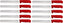 Omcan - 12” Straight Slicer Knife with Red Polypropylene Handle, Pack of 5 - 12553