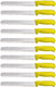 Omcan - 12” Straight Slicer Knife with Yellow Polypropylene Handle, Pack of 5 - 12559