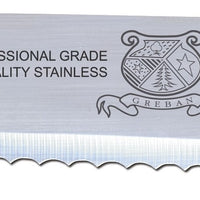 Omcan - 12” Straight Wave Edge Blade Slicer Knife with Black Handle, Pack of 10 - 12696