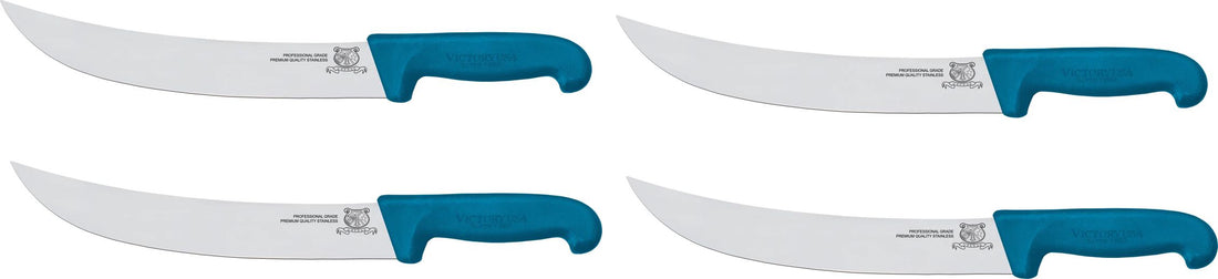 Omcan - 12” Victoria USA Steak Knife with Blue Super Fiber Handle, Pack of 2 - 23886