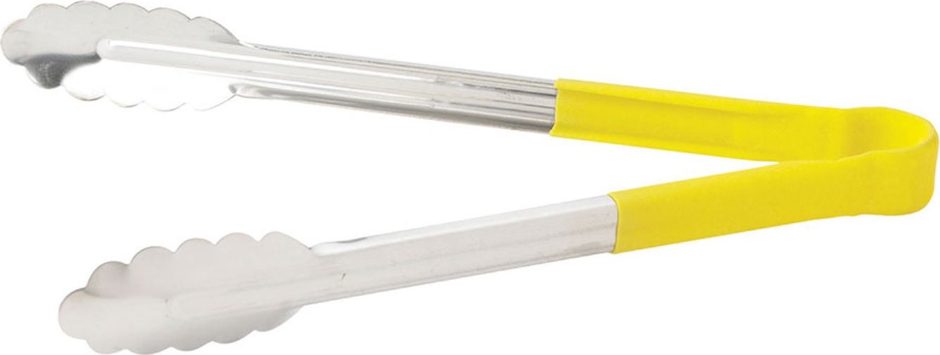 Omcan - 12” Yellow Handle Utility Tong, 25/cs - 80547