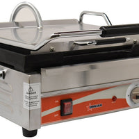 Omcan - 12” x 15” Single Panini Grill with Smooth Surfaces - PG-CN-0679-F