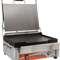 Omcan - 12” x 15” Single Panini Grill with Smooth Surfaces - PG-CN-0679-F