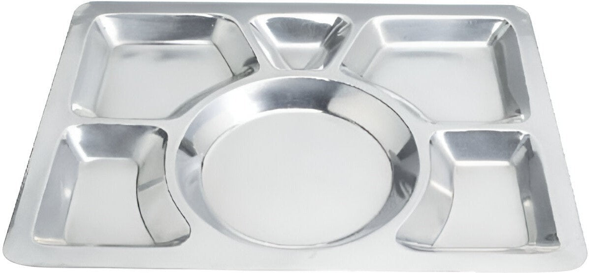 Omcan - 12 x 16" Stainless Steel 6 Compartment Mess Trays, Pack of 10 - 80776