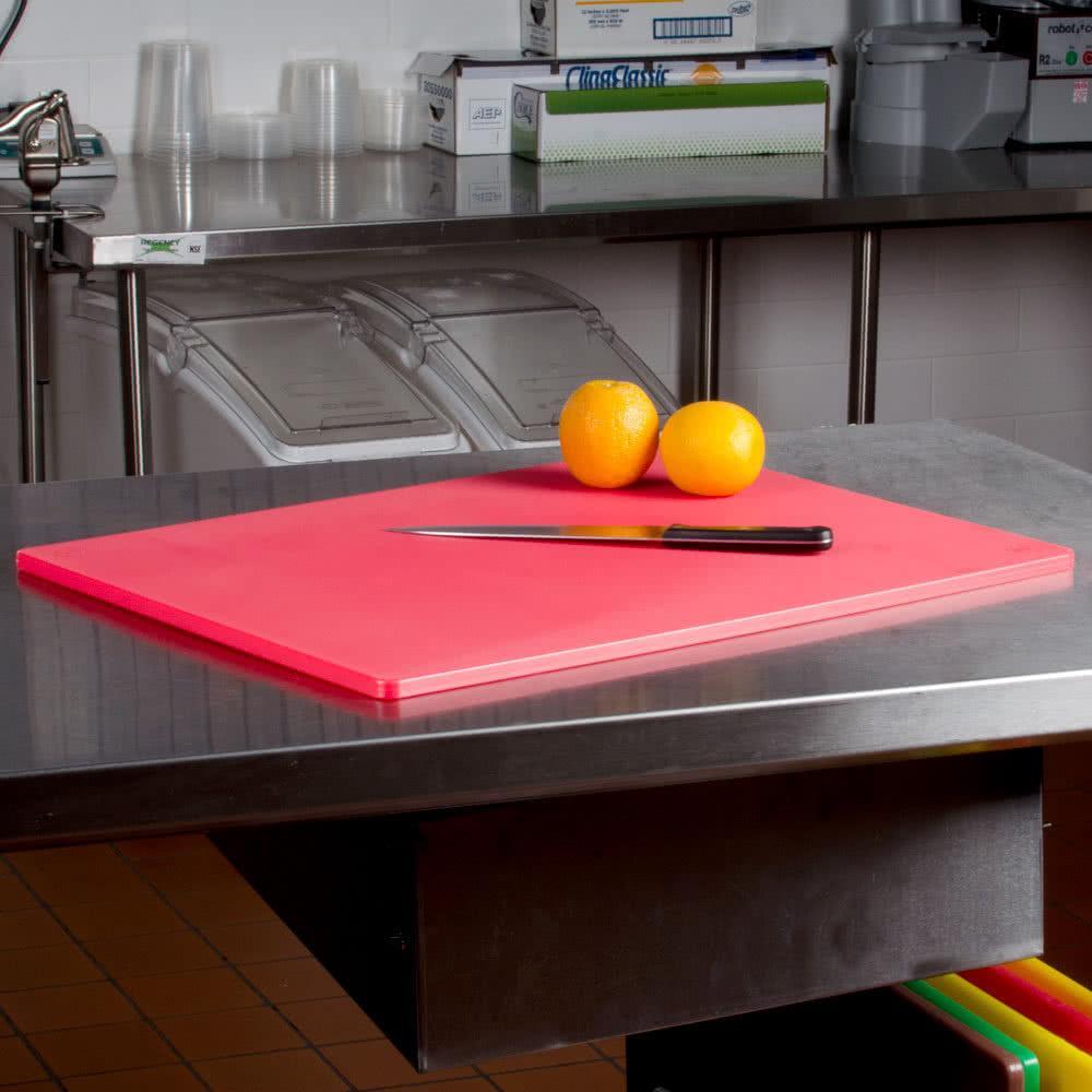 Omcan - 12" x 18" Red Rigid Cutting Board, Pack of 10 - 41200