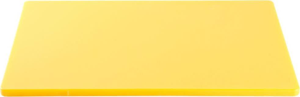 Omcan - 12" x 18" Yellow Rigid Cutting Board, Pack of 15 - 41201